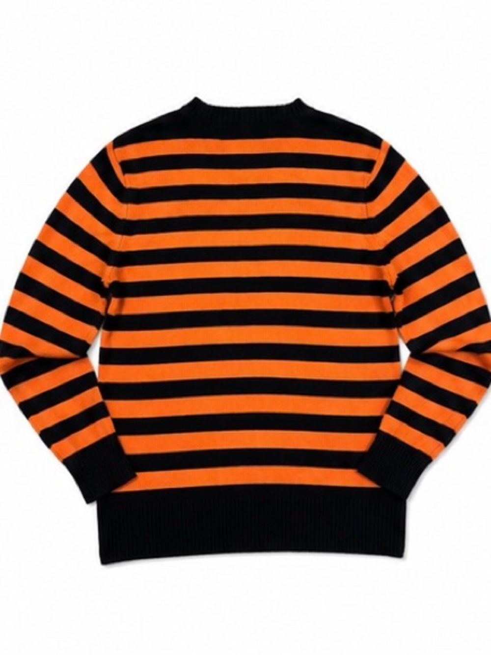 Spirit Halloween Black & Orange Striped Knit Sweater Size L - Picture 2 of 4